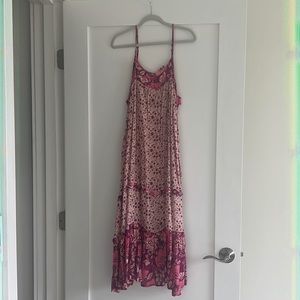 Spell Pink Floral Slip Dress